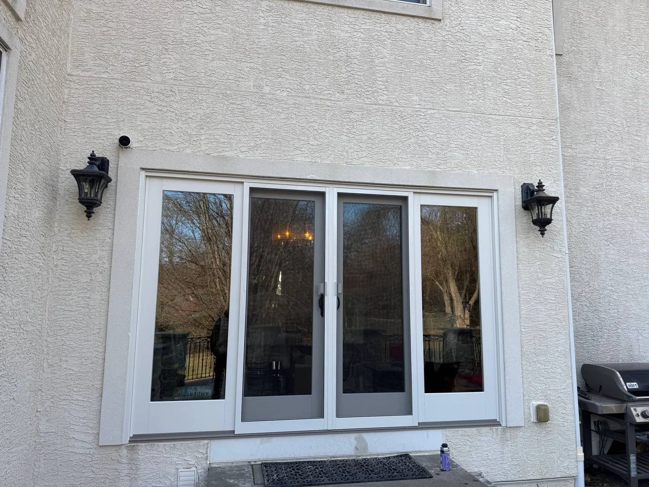 Wide multi-panel specialty patio door system